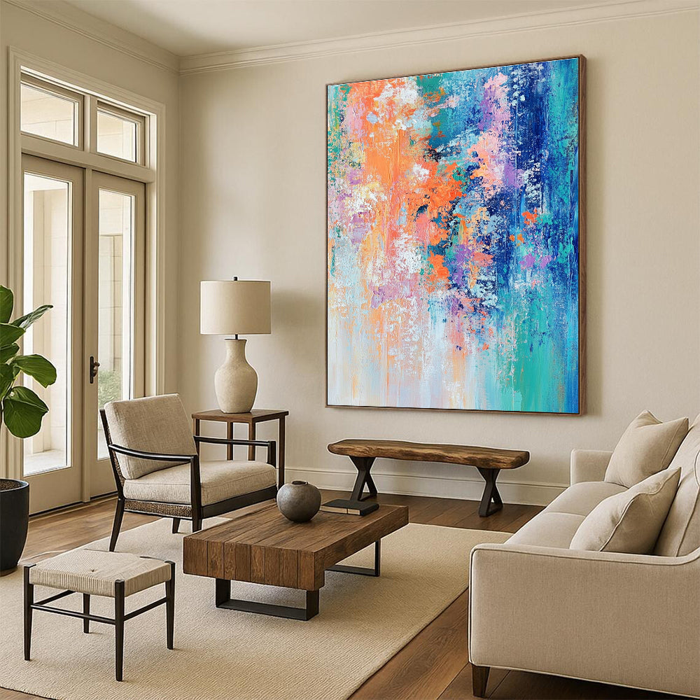Vibrant Color Fusion Abstract Painting for Modern Spaces GAB0660