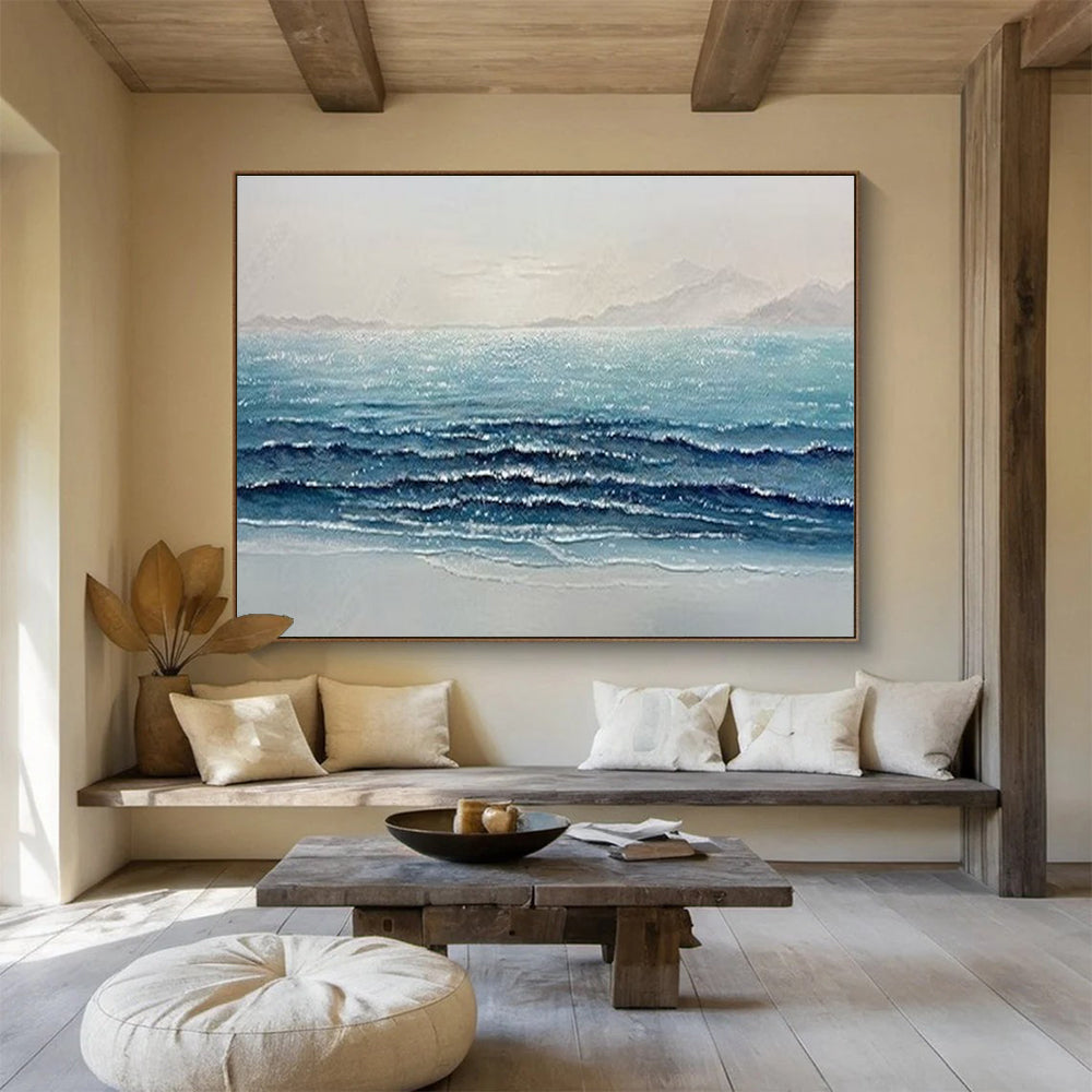 Sparkling Sea Abstract Painting for Nautical - Themed Offices YHT185