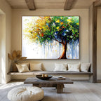 Colorful Tree of Life Abstract Painting with Joyful, Dripping Energy ABS444