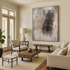 Gray and Brown Textured Abstract Painting with Rustic Charm WINK282