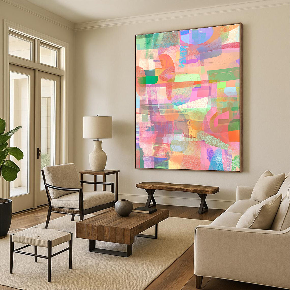 Pastel Color Block Abstract Painting for Whimsical - Styled Studios GAB1042