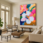 Cheerful Floral with Gold Accents Painting for Lively Interiors HENG284