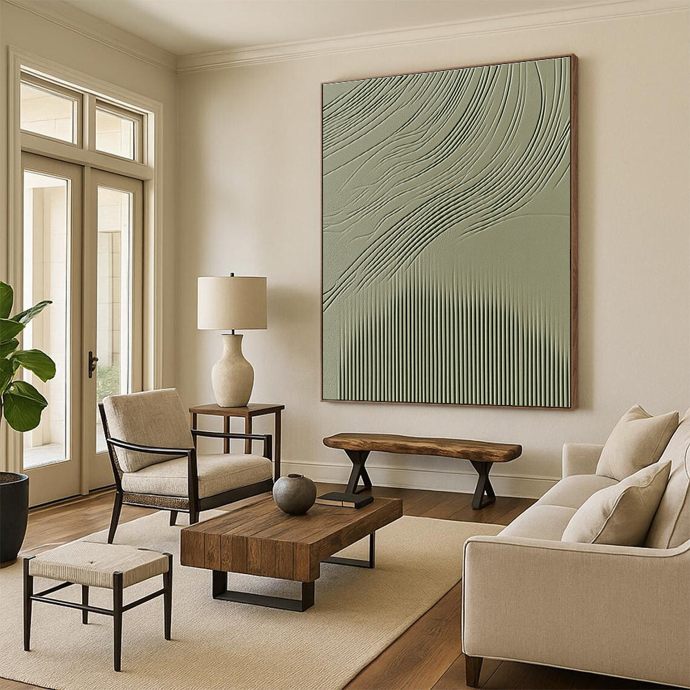 Textured Wave Patterns Abstract Painting of Tactile Rhythms GAB0131