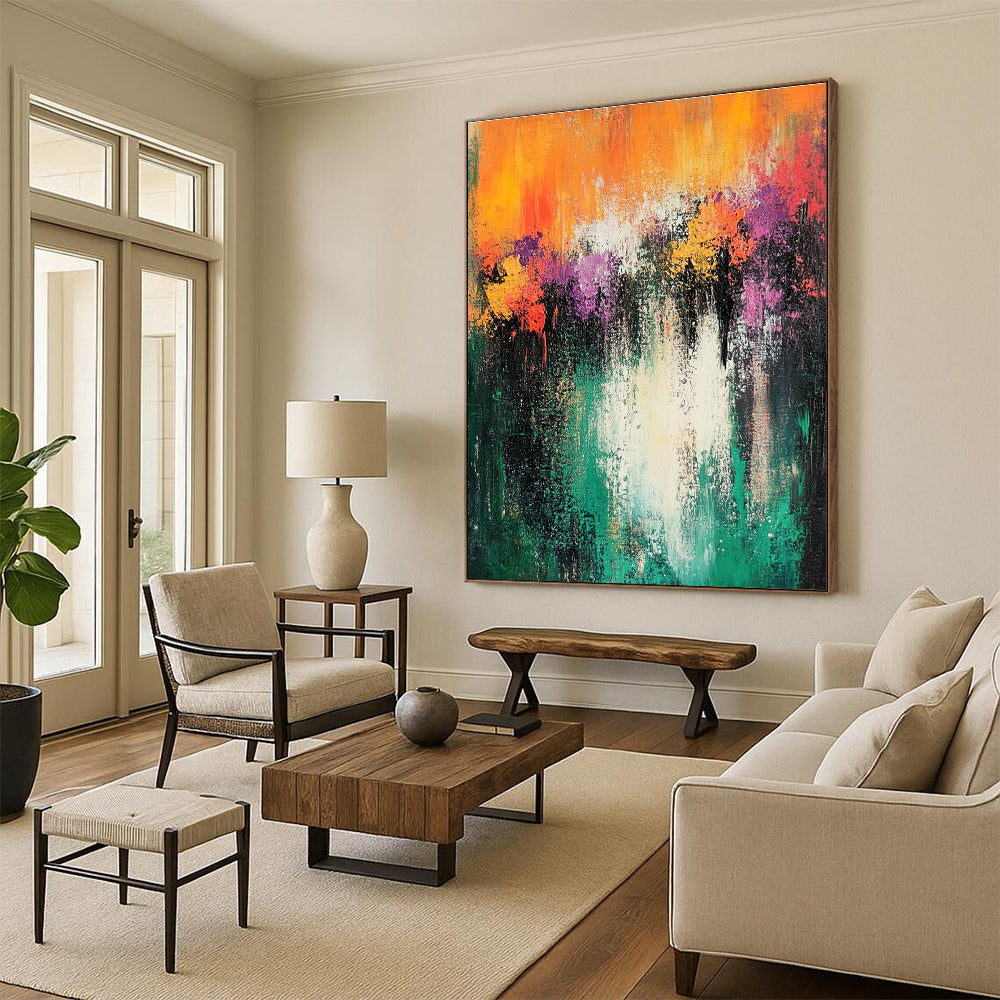 Colorful Floral Abstract Painting for Garden - Themed Cafes GAB1181