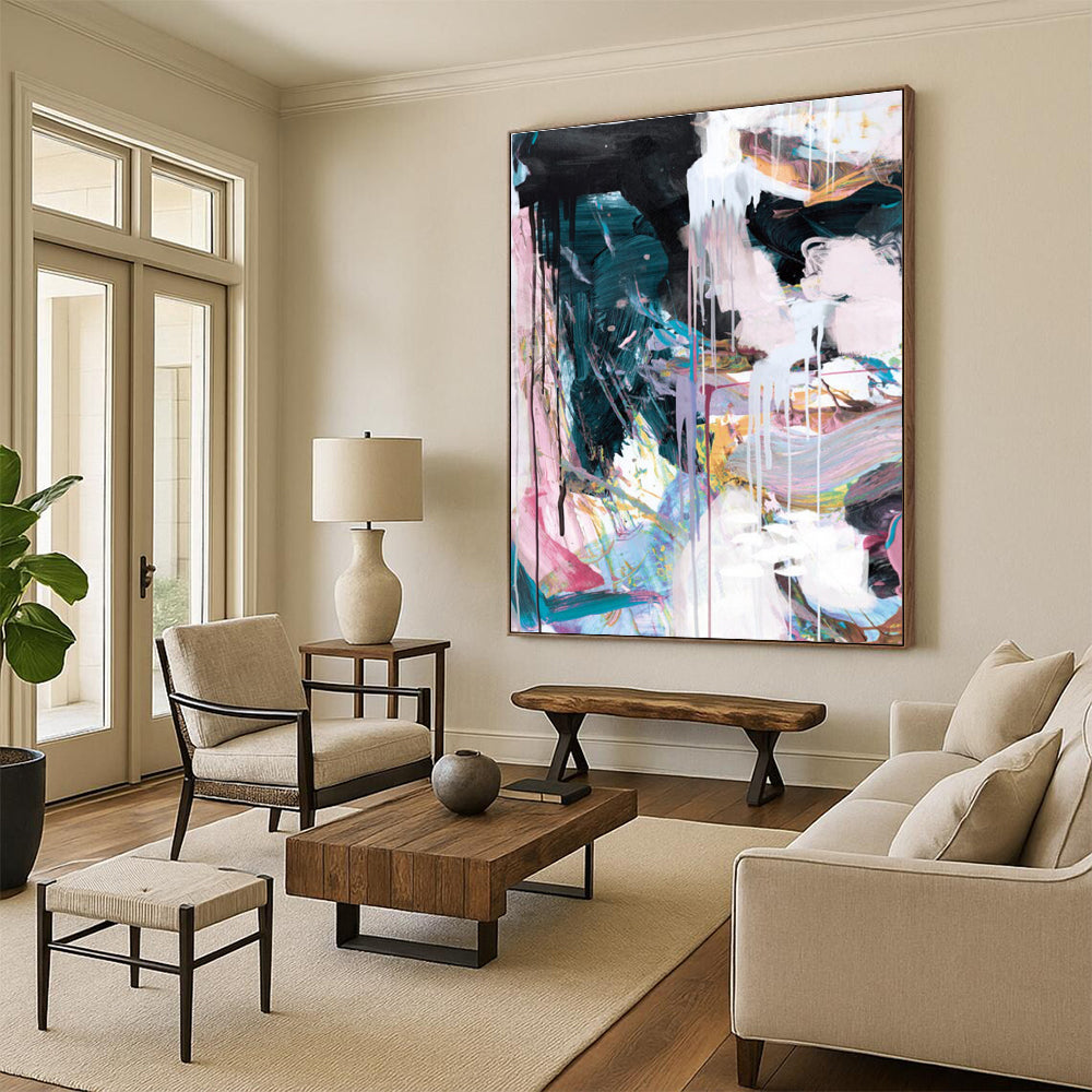 Colorful Dripping Abstract Painting for Creative Art Studios HENG191