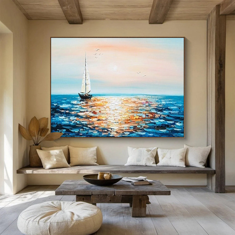 Calm Sailing Abstract Painting for Relaxation Lounges YHT188