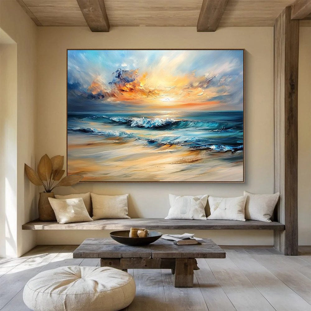 Seaside Sunset - a Moment of Golden Tranquility ABS007