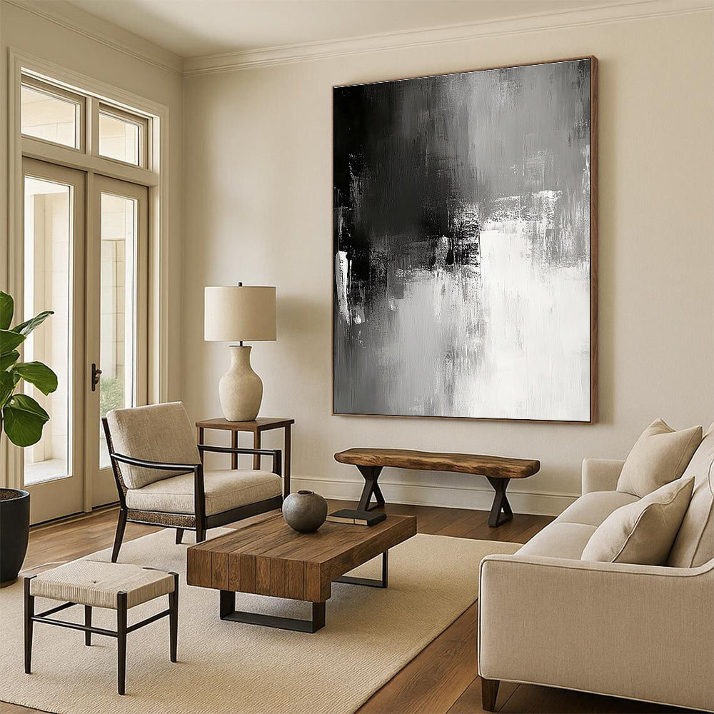 Gray Abstract Textures Painting with Subtle Depth WINK347