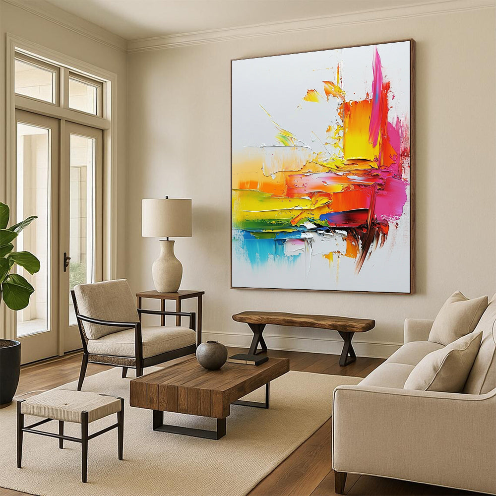 Textured Colorful Abstract Painting with Tactile Joy WINK715