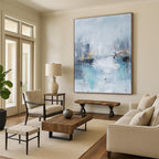 Misty City River - Urban Landscape Abstract Painting GAB0630