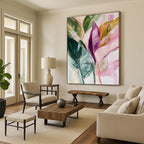 Tropical Leaf Abstract Painting for Beachfront Cafes GAB0775
