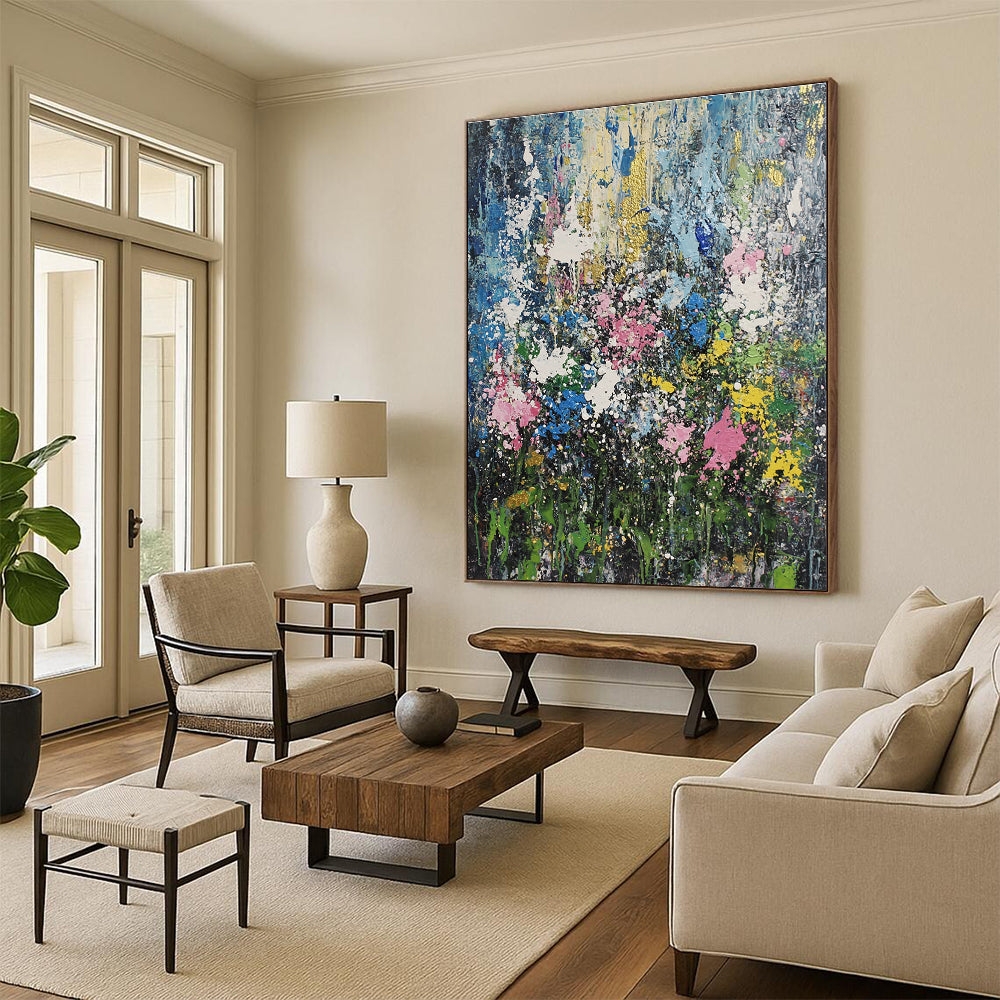 Floral Explosion Abstract Painting with Lush Abundance WINK198