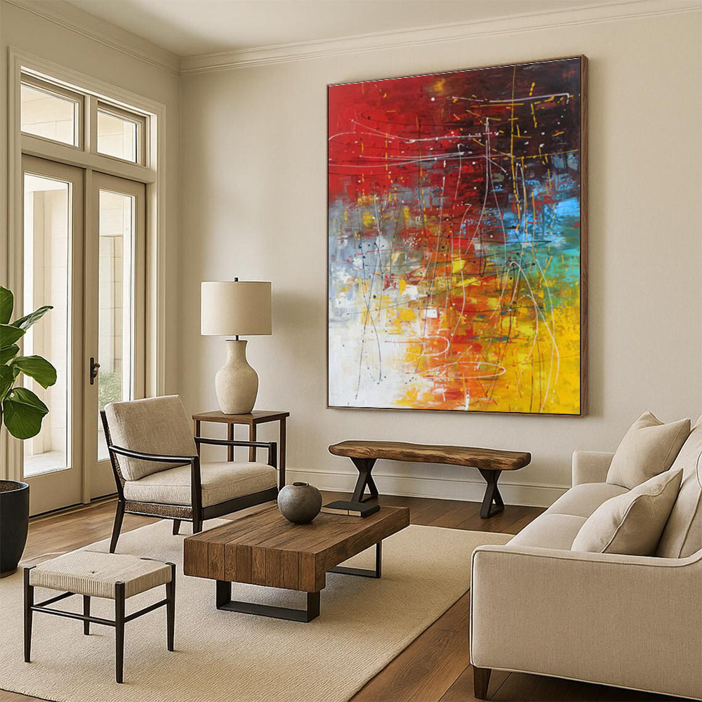 Expressive Colorful Abstract Chaos Painting for Art - Loving Spaces HENG254