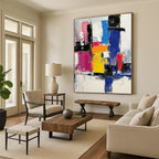 Vibrant Geometric Abstract Painting for Modern Office Lounges GAB0841