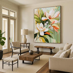 Magnolia Flower Bouquet Elegant Floral Abstract Painting GAB0293