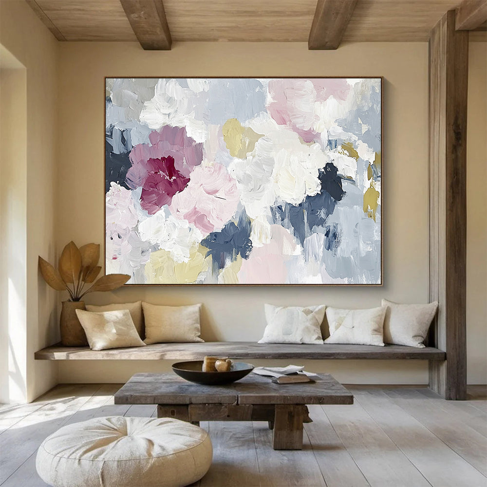Soft - Colored Floral Abstract Painting ABS210