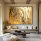 Golden Spiral Abstract Painting for Luxury Home Decor YHT167