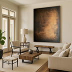Dark Brown Textured Abstract Painting with Earthy Depth WINK136