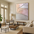 Textured Pastel Leaves Abstract Painting with Delicate Charm WINK053