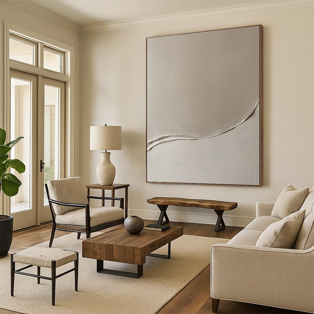Minimalist Curved Line Abstract Painting for Contemporary Art Galleries GAB1275