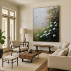 Daisies and Bees Charming Floral Abstract Painting GAB0336
