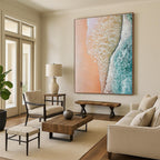 Aerial Beach View Abstract Painting for Coastal Home Bedrooms HENG044