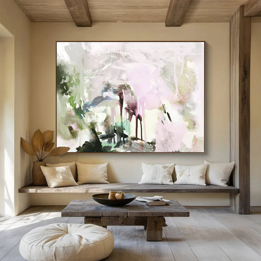 Repeated Soft Color Abstract Painting for Soothing Spas YHT119