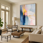 Pink Blue Abstract - Elegant Color - Block Art GAB0551