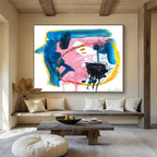 Colorful Bold Abstract Painting for Vibrant Cafes YHT117