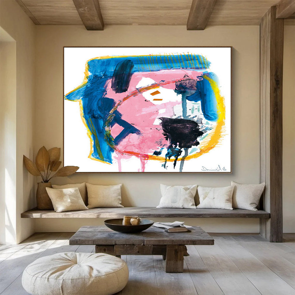 Colorful Bold Abstract Painting for Vibrant Cafes YHT117