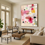 Playful Pink Doodles Whimsical Sketch Abstract Painting GAB0248