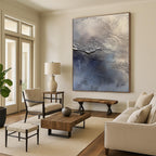 Silver Textured Gradient Painting with Industrial Glamour WINK066
