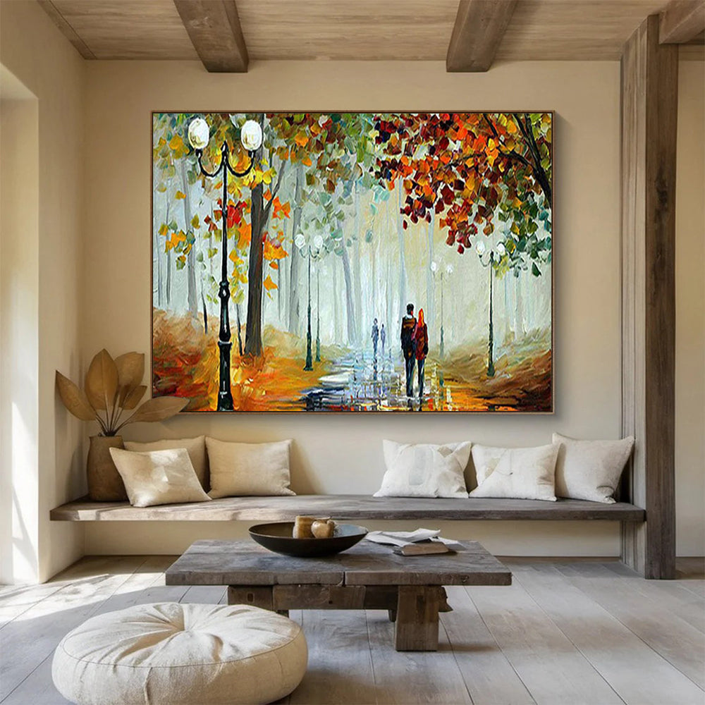 Autumn Stroll Abstract Painting for Romantic Restaurant Interiors YHT225