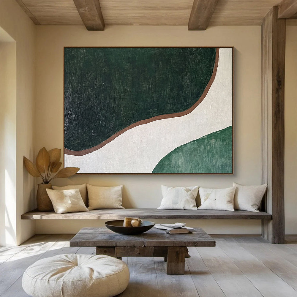 Organic Green - Brown Nature - Inspired Abstract Painting ABS123