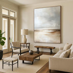 Serene Neutral Landscape - Calming Atmospheric Abstract Painting GAB0443