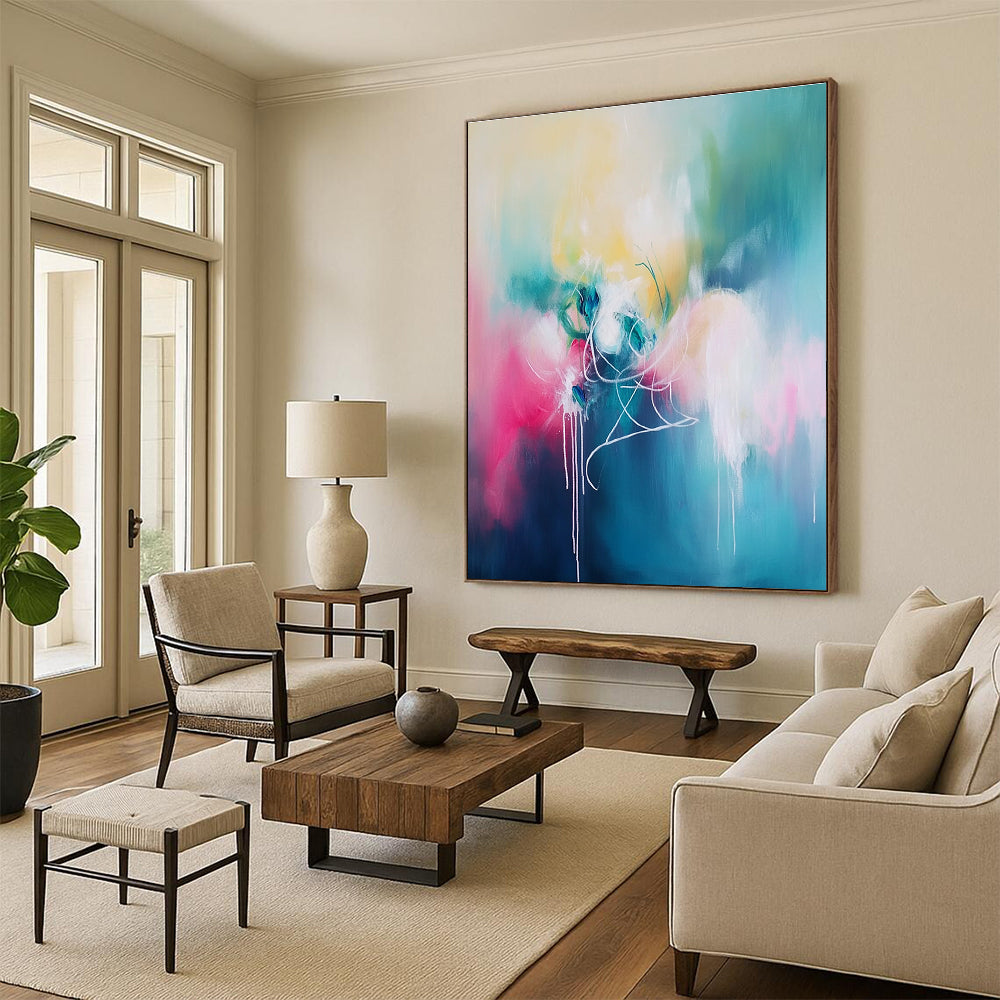 Vivid Color Abstract Painting with Fluid Lines WINK815