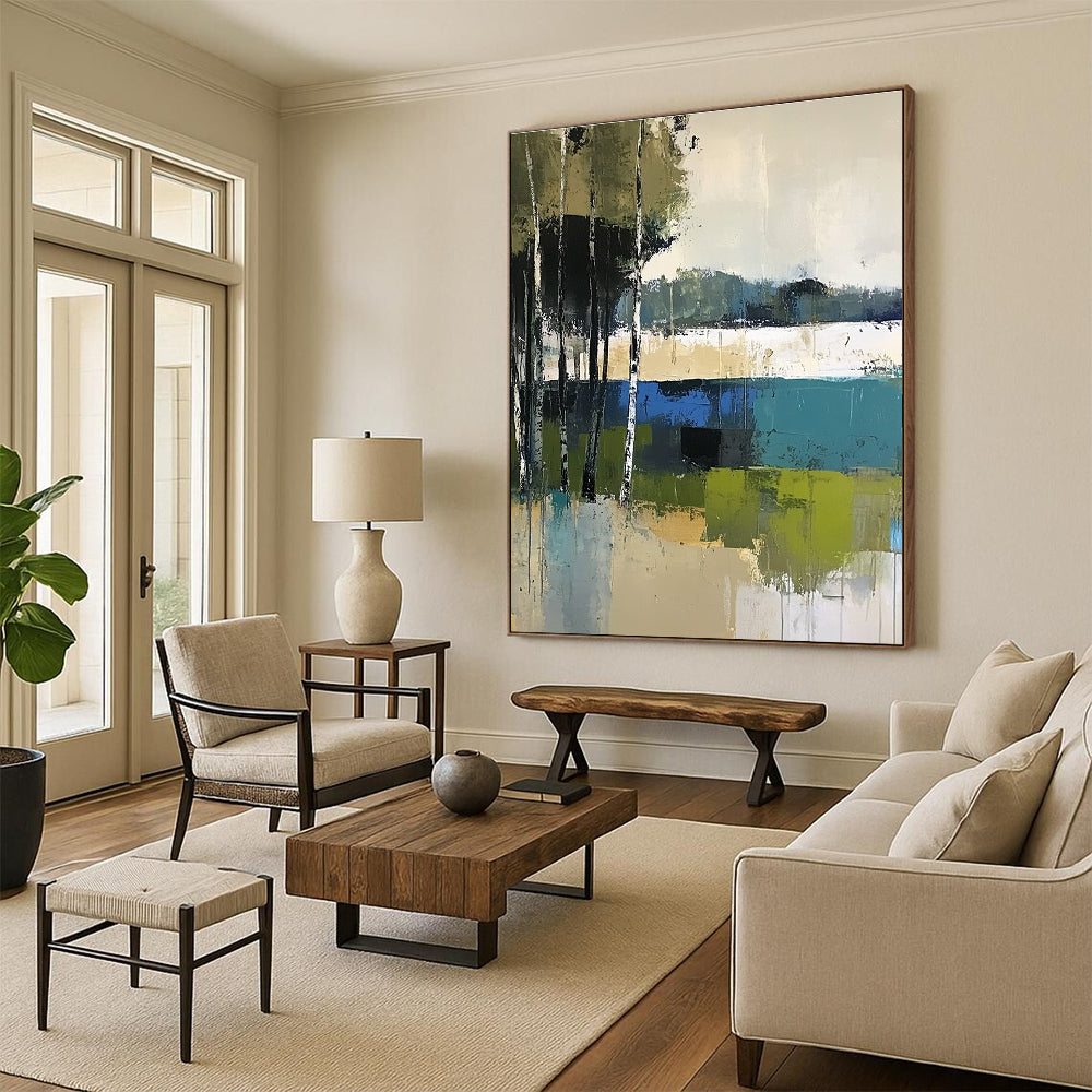 Forest Lake Abstract - Contemporary Nature Scene Art GAB0533