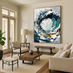 Swirling Wave Abstract Painting for Nautical Vibes GAB0733