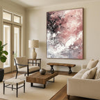 Pink Black White Abstract Painting with Soft Edge WINK745