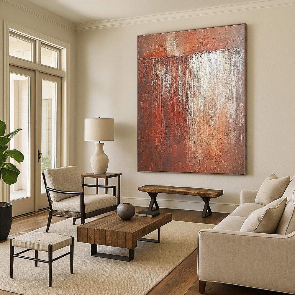 Rust - Colored Textured Abstract Painting with Industrial Charm WINK137