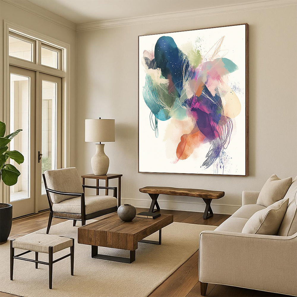 Colorful Ink - like Abstract Painting with Whimsical Fluidity WINK275