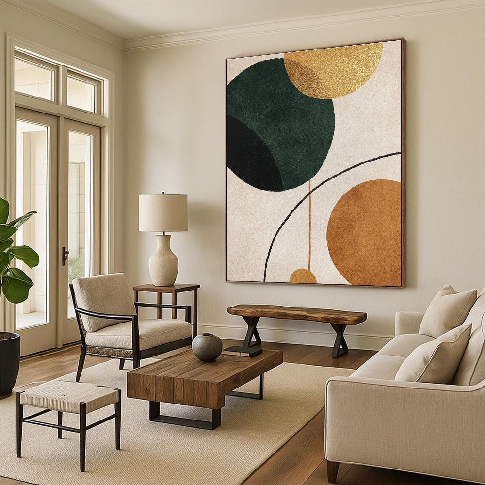 Geometric Circle Abstract Painting for Modern - Styled Dining Rooms GAB0963