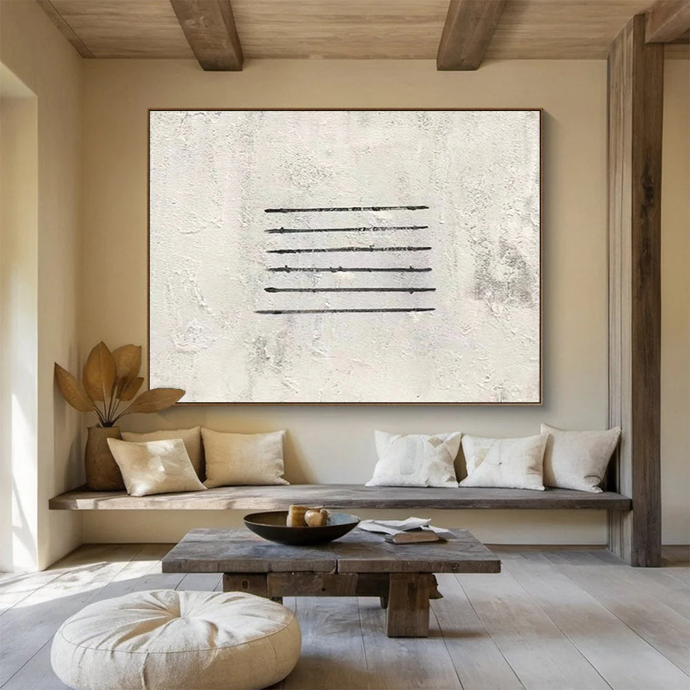 Simple Black Lines Abstract Painting for Modern Office Break Rooms YHT264