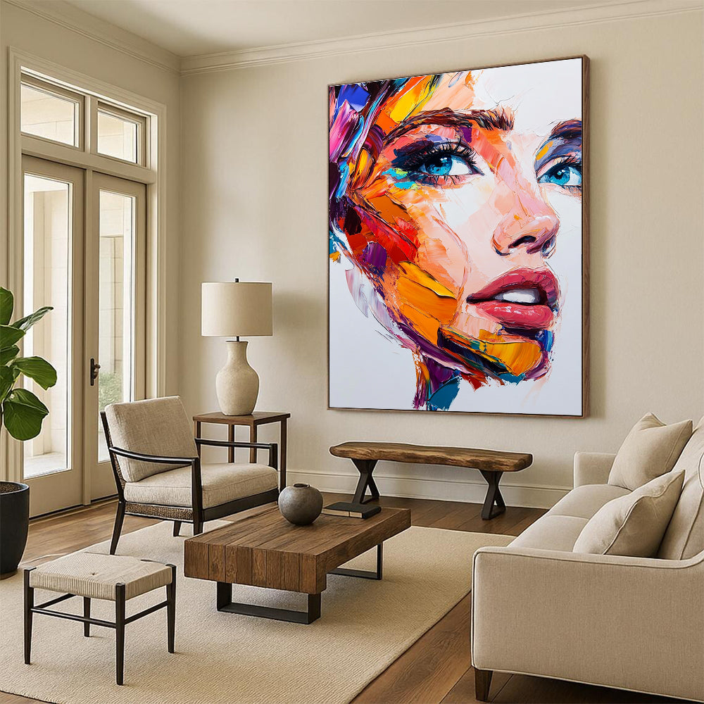 Colorful Face Painting Expressive Abstract Portrait GAB0323
