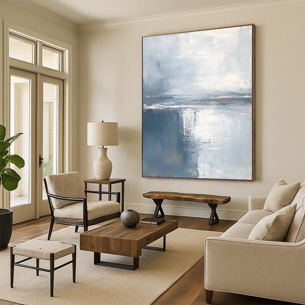 Light Blue Sea - Themed Abstract Painting for Coastal - Inspired Bedrooms GAB0960
