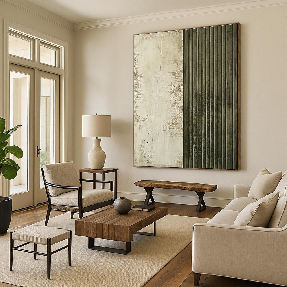 Textured Two - Tone Abstract Painting with Industrial Edge WINK290