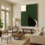 Green Black White Abstract - Bold Shape Art GAB0562