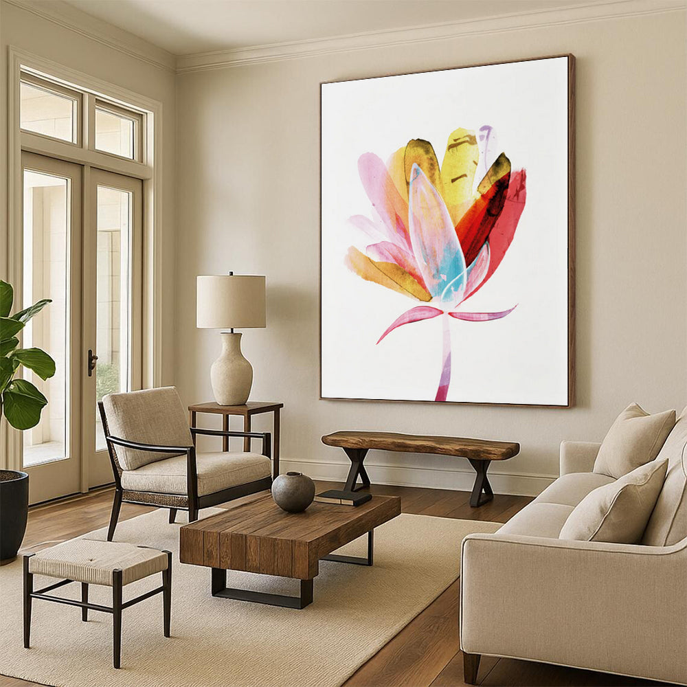 Colorful Abstract Flower Painting for Bright - Themed Kitchens HENG215