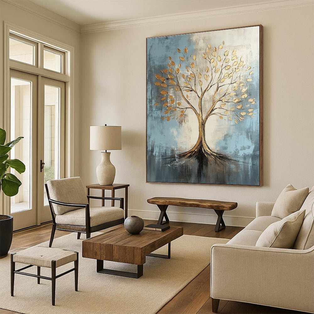 Gold Tree Abstract Painting for Prosperity - Themed Offices GAB0979