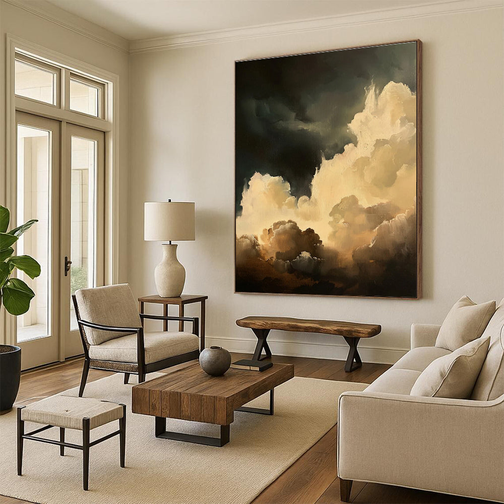 Dramatic Clouds Abstract Painting for Home Theater Entrances HENG022